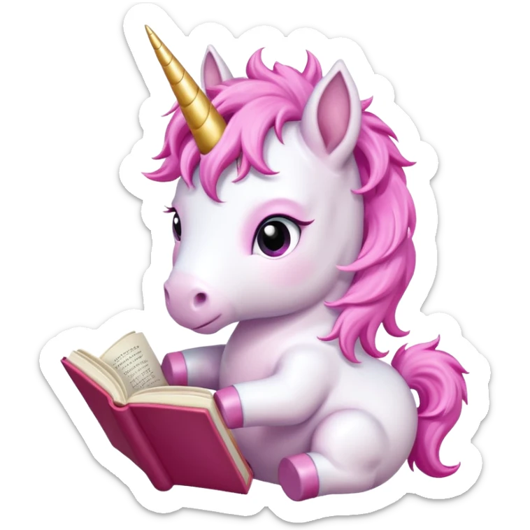 Unicorns read book
A baby unicorn lying on its belly, flipping pages with its hoof.













 sticker