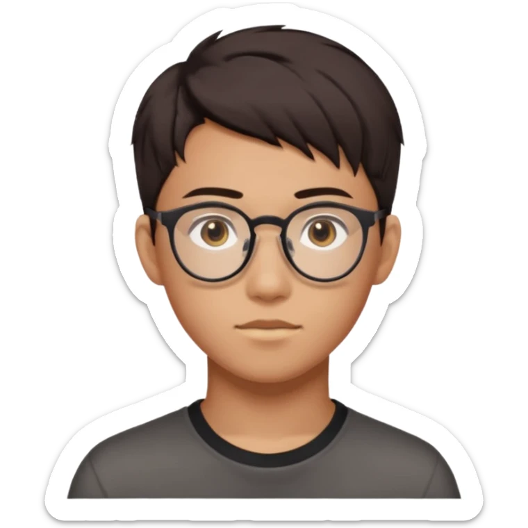 Makena 19 years old boy he’s asian and he wearing a glass he has a dark brown hair and brown eyes he has long but not very long hair maybe he has Undercut sticker