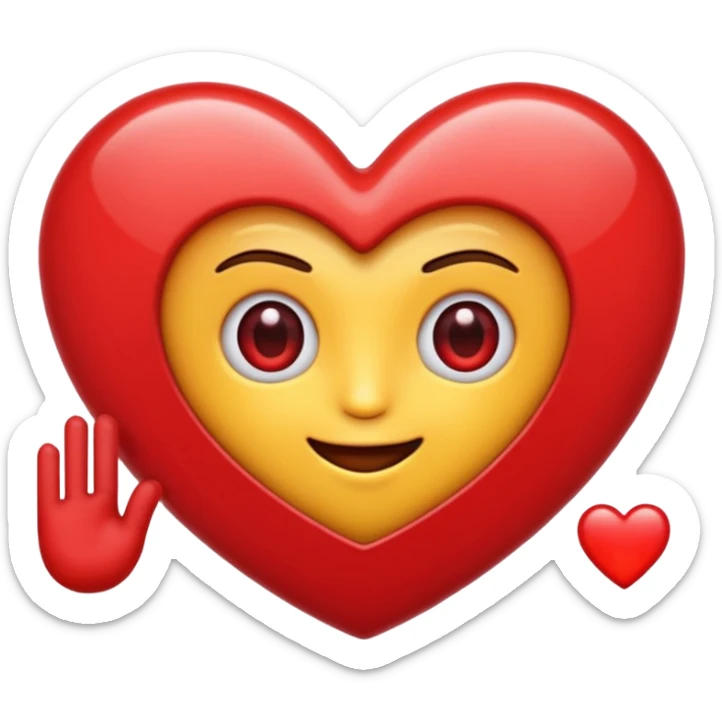 Un emoji qui fait un clin d’œil et mélangé à un cœur rouge iPhone  sticker