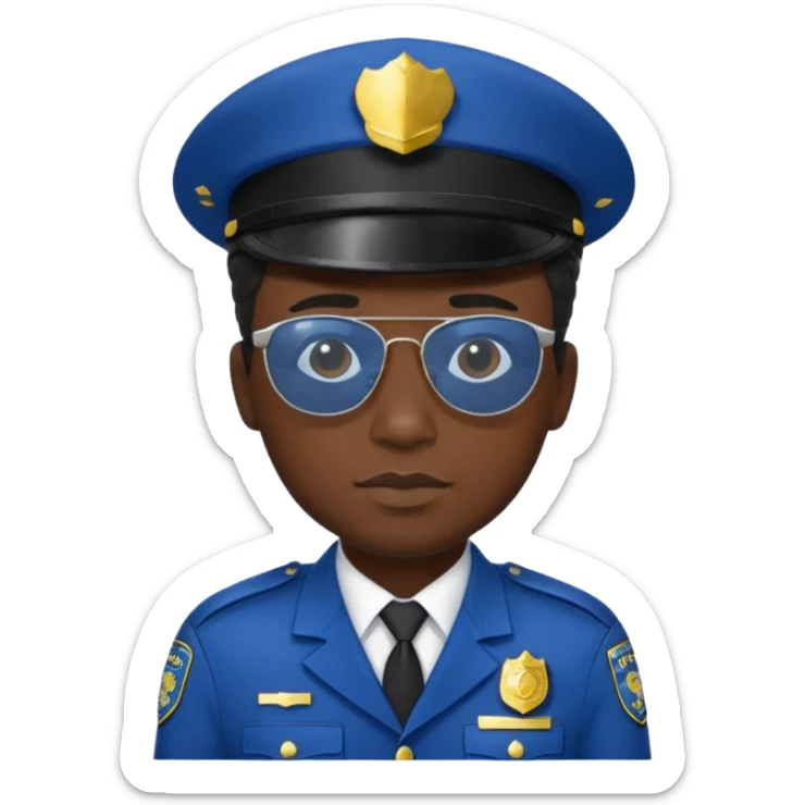 man police black dress with hair style and hats and sun glasses  sticker