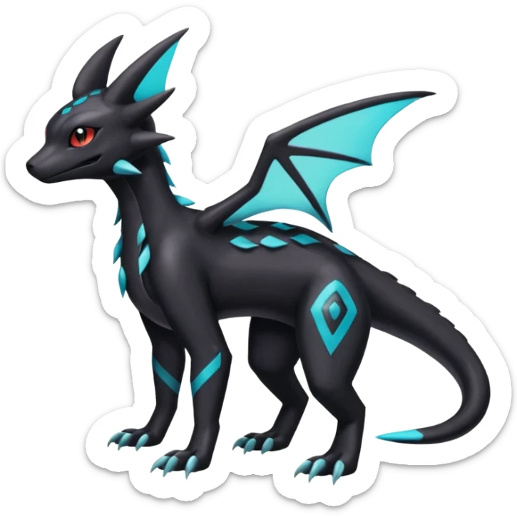 Shiny Salandit-Umbreon-Kyurem-Trico-Noivern-Noibat-Hybrid (Full body) sticker