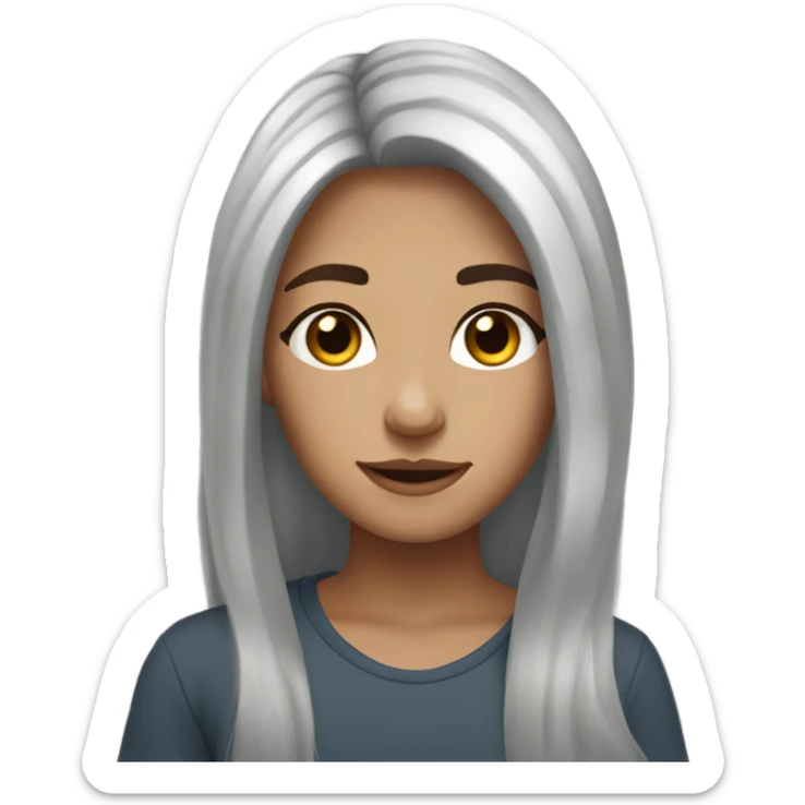 Long hair, tanish, girl, freckles, brown hair, brown eyes sticker