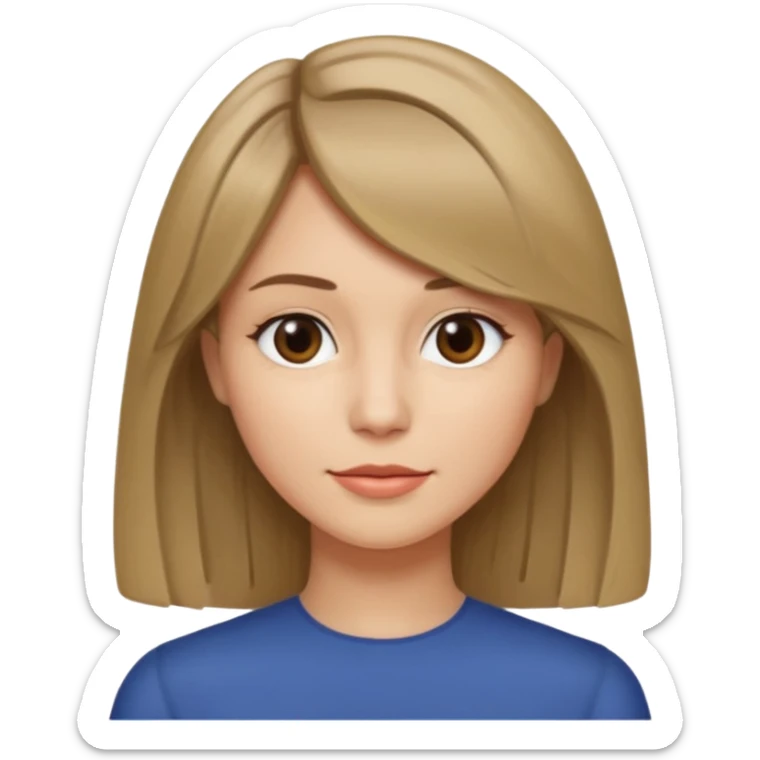 włosy za ramiona grzywka taka na boki i na środku przedziałek i ciemne blond sticker