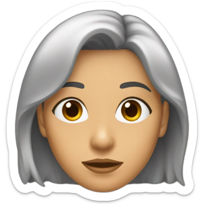 mujer pelo castaño hasta los hombros con anteojos cuadrados y ojos castaños sticker