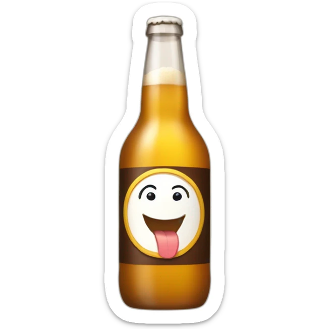 A bottle of beer says a toast with a glass of beer in his hands sticker