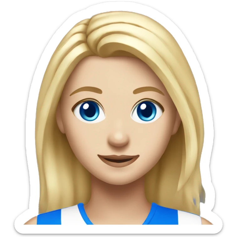 summer olympics blonde girl with blue eyes playing volleyball sticker