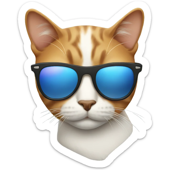 Cat with sunglasses sticker