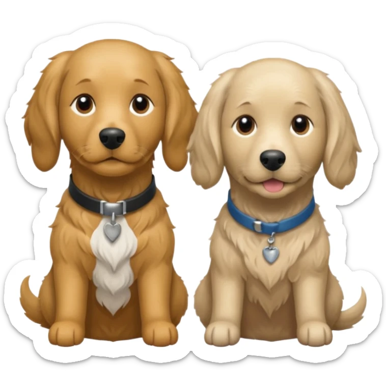 Michael Yanni Italian with salt and pepper hair and no moustache and two retriever dogs sticker