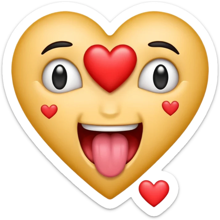 Emoji with heart-shaped eyes, but inside the hearts are dollar signs, and the emoji is sticking out its tongue. sticker
