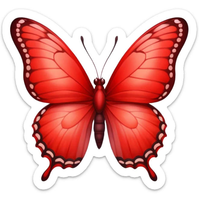 Está bien, pero un rojo un pelín más claro. Y LA MARIPOSA???? sticker