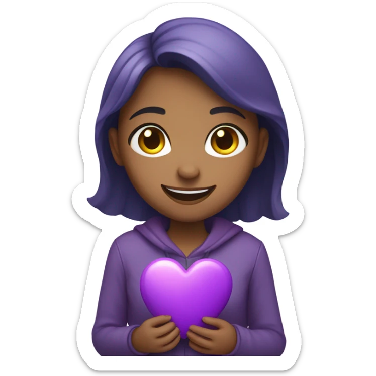 Girl with a purple heart sticker