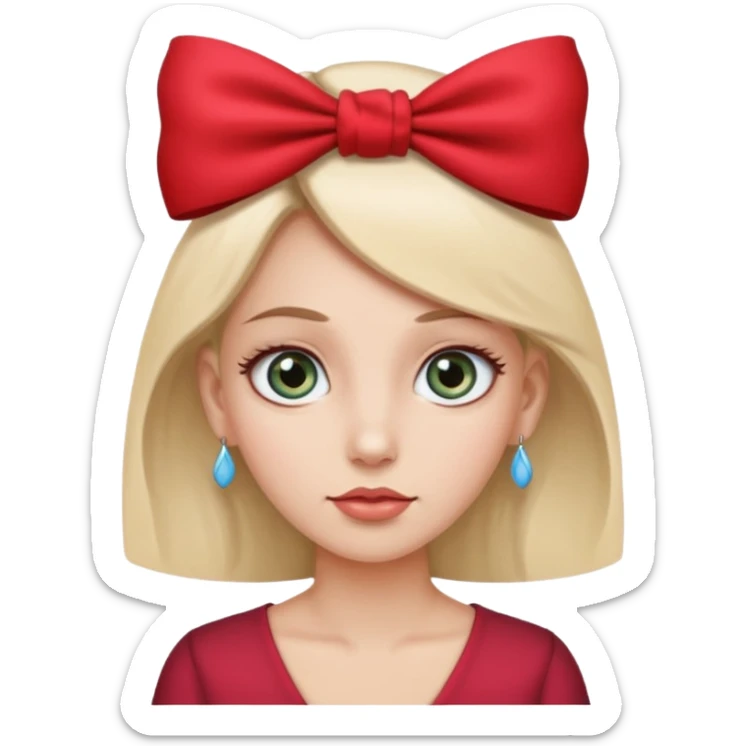 Show her body,make her eyes smaller,the fucking bow ok her ear. sticker