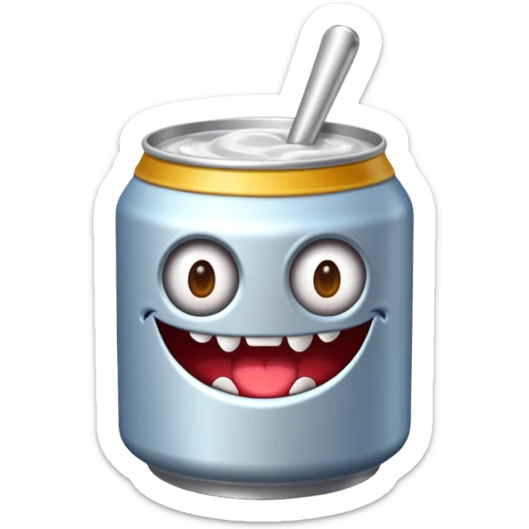 Crea un emoji de una lata de monster blanca de la bebida energética  sticker