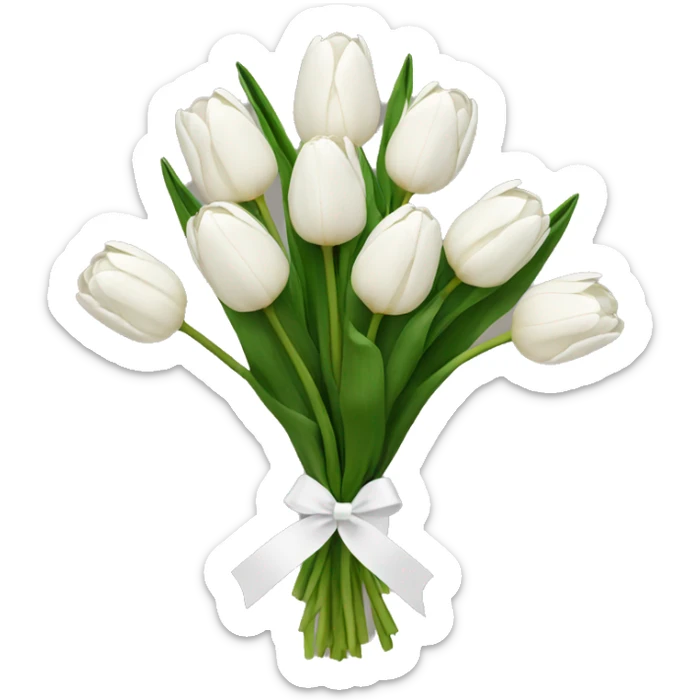white tulip bouquet  sticker