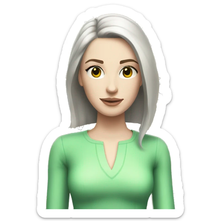 Pale skin brunette girl with Sims plumbob above her head sticker