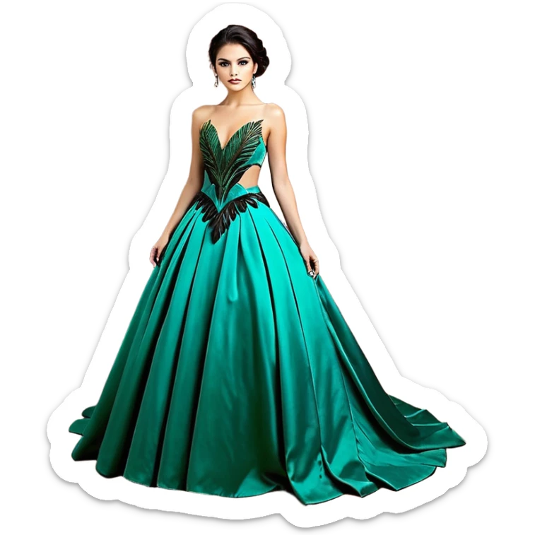 ave Cabeza y espalda: tonos verdes y azulados brillantes.

Pecho: anaranjado intenso que contrasta con el resto del cuerpo.

Alas: mezcla de verdes y negros.

Cola: larga y elegante, con dos plumas centrales que terminan en forma de “raqueta”. sticker