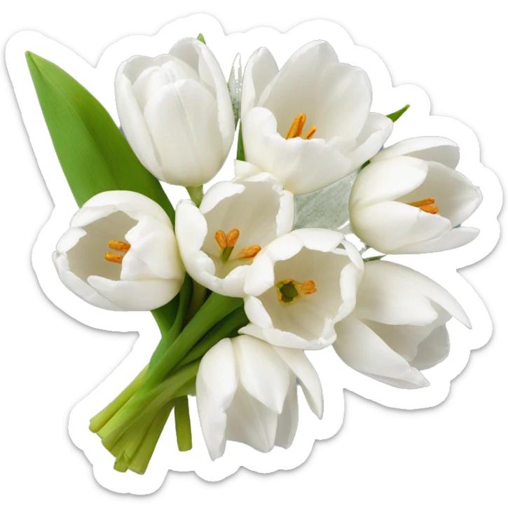 white tulip bouquet  sticker