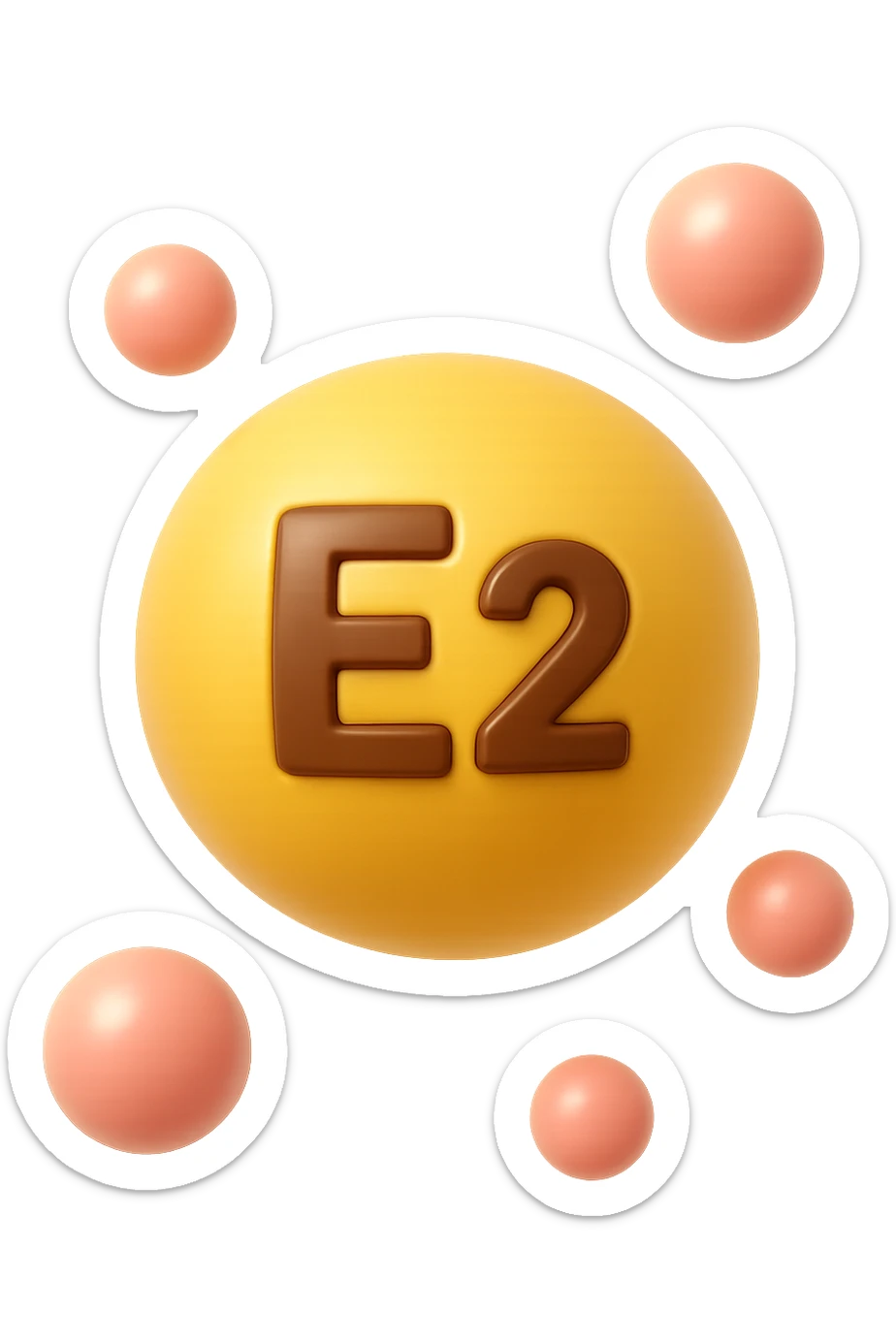 EMOJI STILE IPHONE 3D DI particelle di ormoni estrogeni che fluttuano in aria sticker