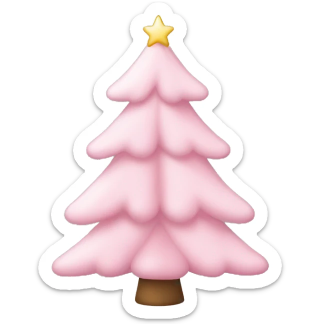 light pink Christmas tree sticker