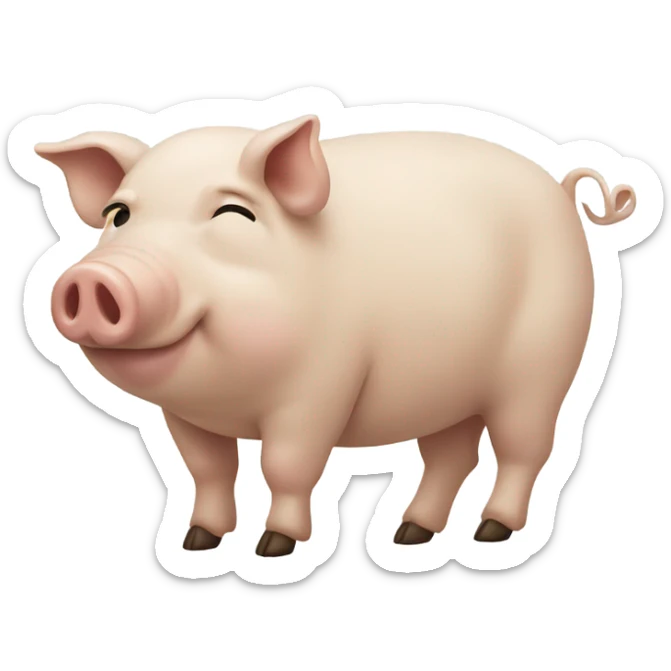 Beige pig sticker