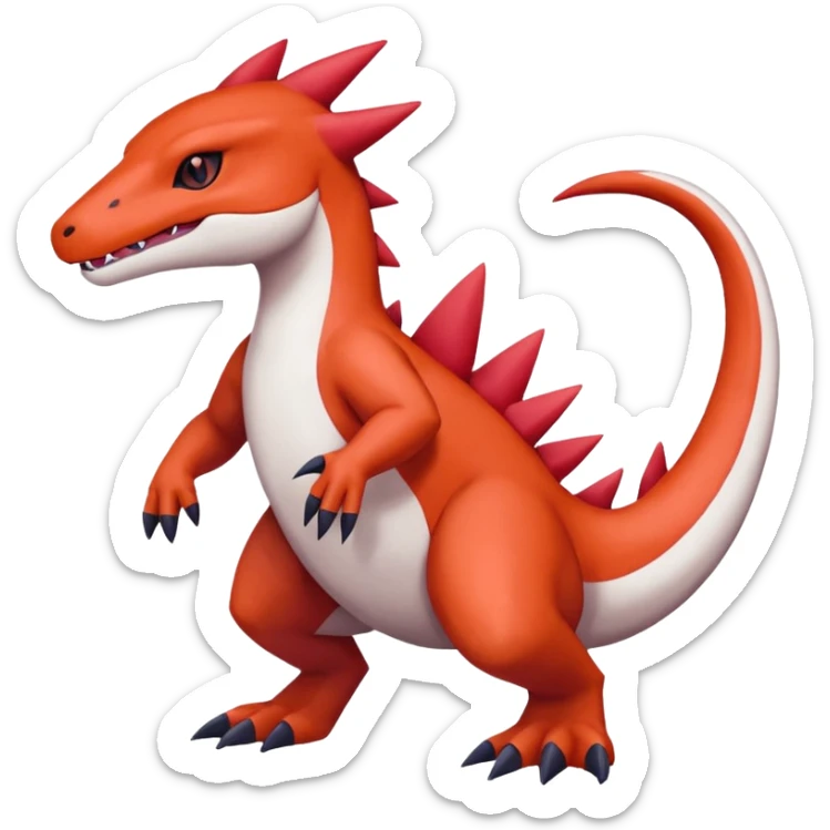Guilmon-Salazzle-Typloshion-Salandit-Zangoose-Fusion (full body) sticker