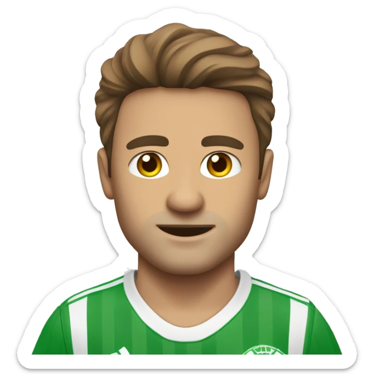 Fußballspieler mit braunen Haare, großen Ohren, einem Bart und hasenzähnen  sticker