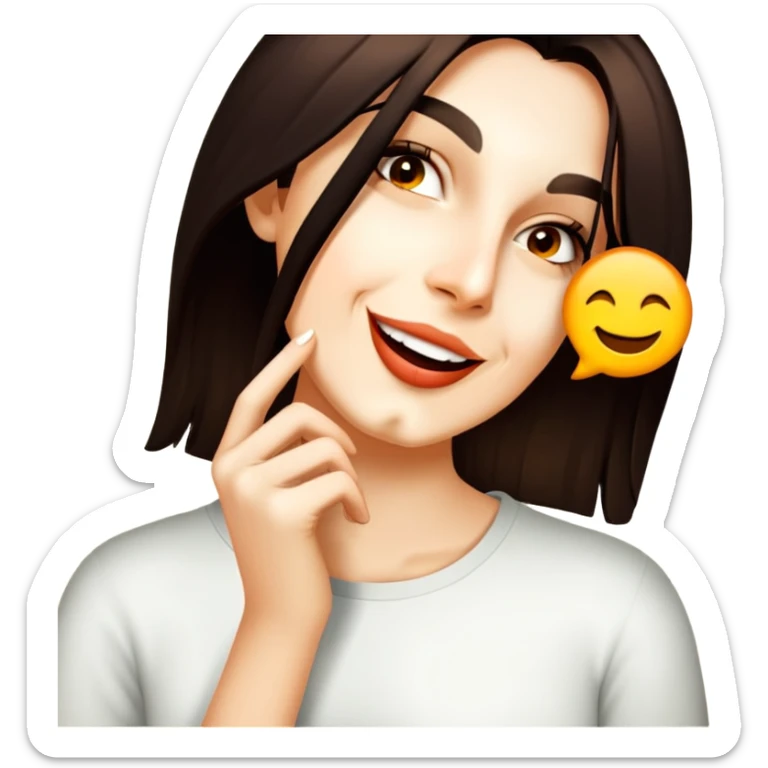 She is sayin wooooow with smile sticker