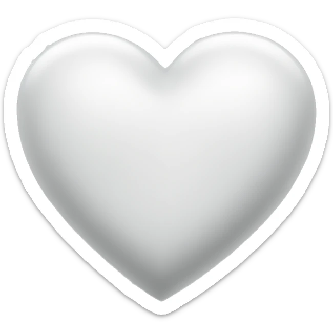 White heart  sticker