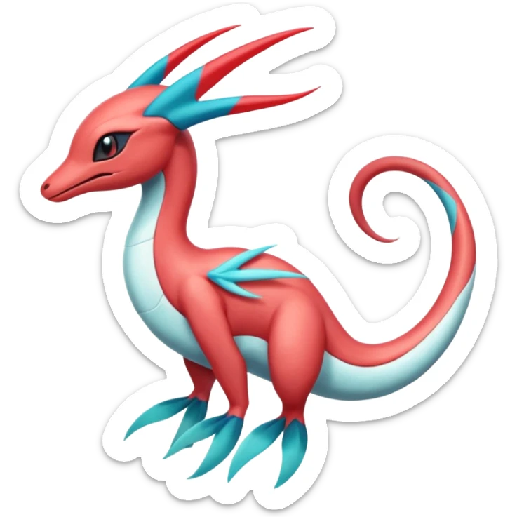 Meloetta-Milotic-Inteleon-Heliolisk-Helioptile-Salamence-Salandit-Latias-Fakémon-creature-hybrid sticker