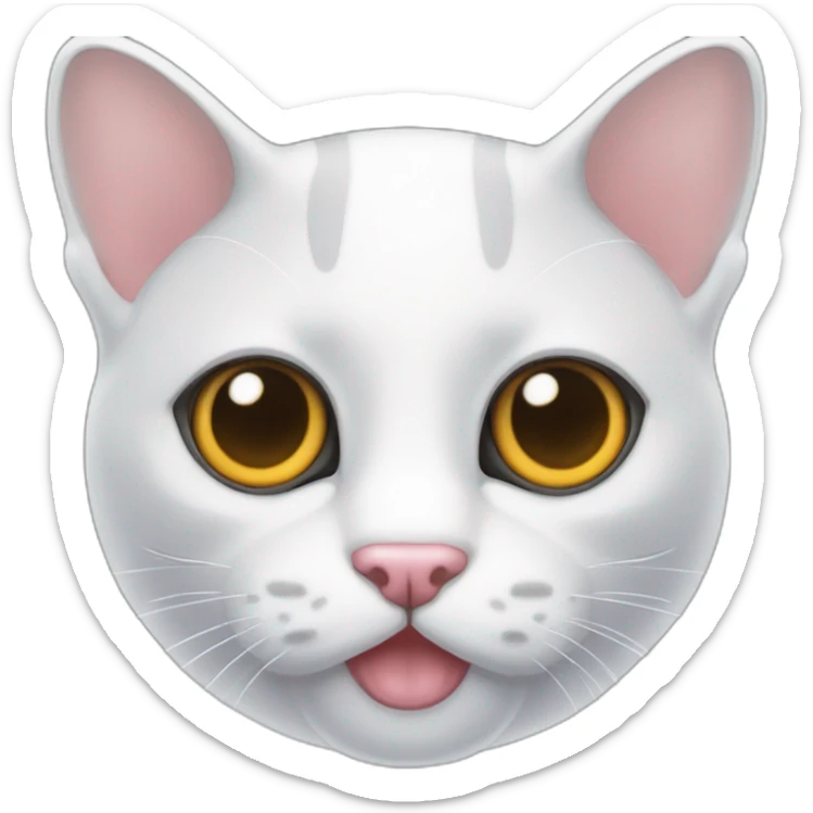 gato blanco con los ojos medio cerrados tomando foto a la cámara sticker