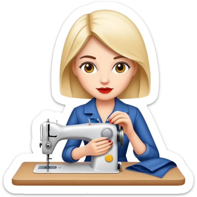 female fashion designer, sewing fashion clothing by hand sticker