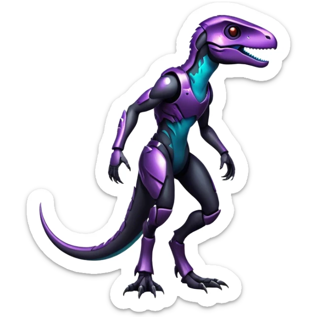 Shiny Dark Nebula Futuristic Fakemon-Pokemon-Digimon-Spectrobes-Raptor-fusion, full body sticker