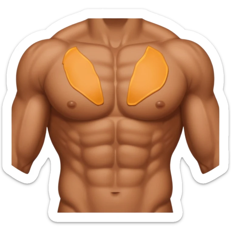 a zoomed in male chest emoji without revealing their arms, abs, face sticker