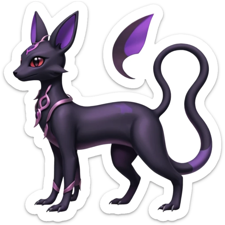 Shiny Dark Edgy Gothic Gloomy Futuristic Salandit-Umbreon-Espeon-Hybrid (Full body) sticker