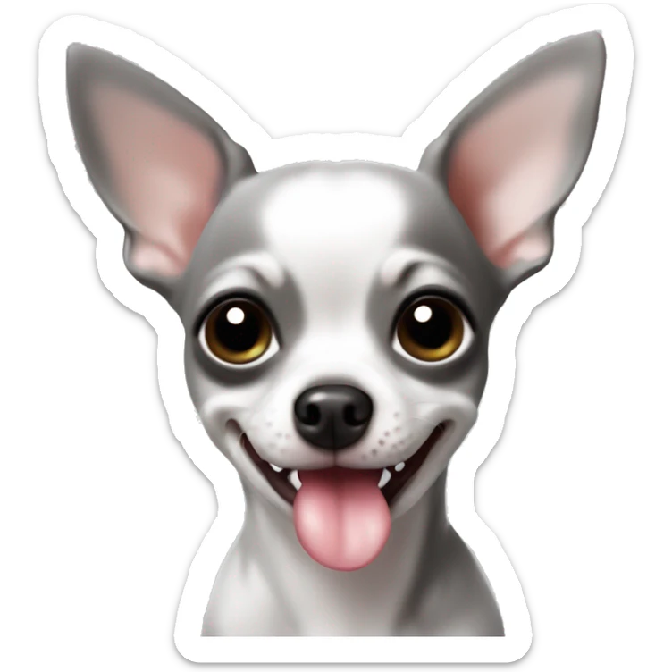 Super mini little cute Chihuahua with a tongue little and beautiful grey colour it should be fully displayed  sticker