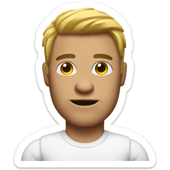 a man full of muscles, wearing a t-shirt sticker