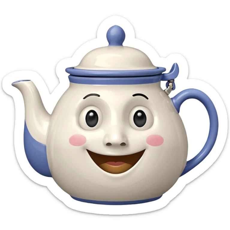 A character from the fairy tale Beauty and the Beast: Mrs. Potts, the lady who was turned into a teapot and retains the teapot's original form. sticker