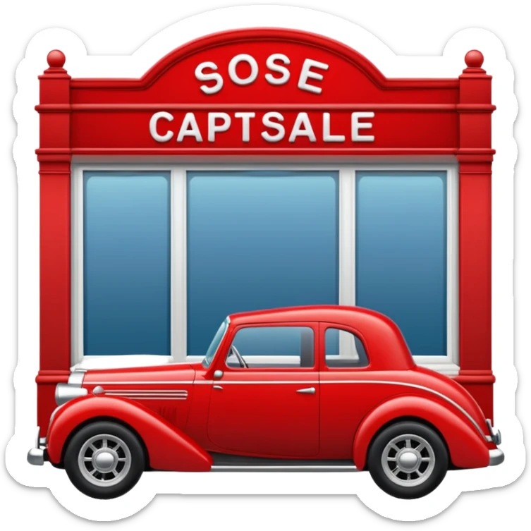 a car with a big capital letters for sale sign in the front window sticker