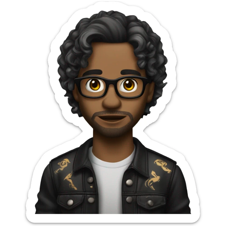 Crea a un cantante un poco moreno ,cabello negro ,con tatuajes en la cara,uno de su tatuaje más característico son dos alas en su cachetes de un lado son unas alas de diablo y en la otra parte son alas de ángel sticker