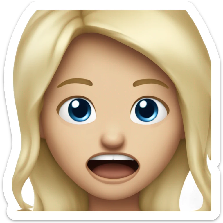 shouting girl called jorgina with blue eyes and blonde hair screaming angry  sticker