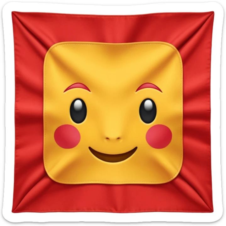 maak een emoticon van alleen een rood zakdoek geen andere dingen er op heen, zo'n oudewetse zakdoek rood sticker