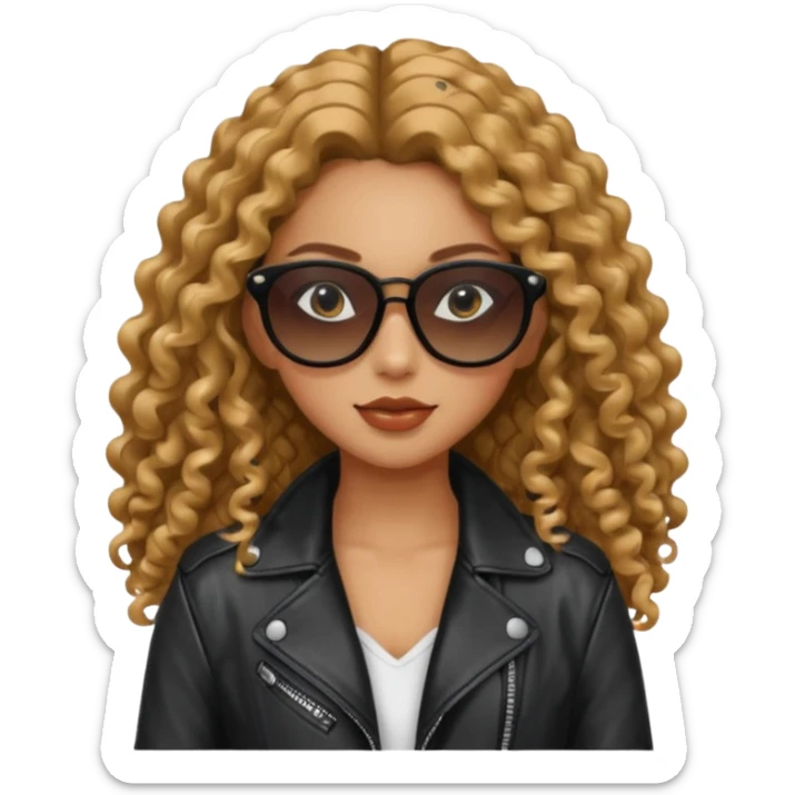 Biker Gang with Sunglasses,girl, long curly hair, sunglasses, gangter sticker