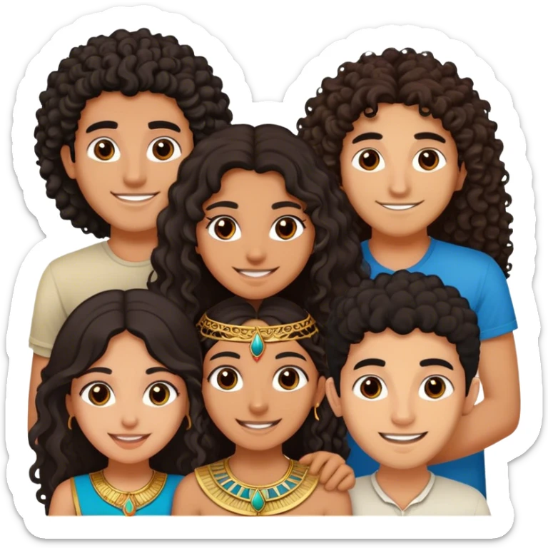 5 best friends, 1 Egyptian man, 1 indian girl 1 persian girl 1 moroccan boy 1 black boy sticker