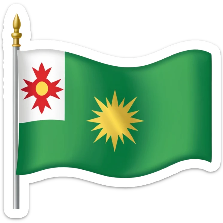 Just do a simple flag I want to put in my bio. Have u seen the panjshir flag do that it’s not in the emojis but make it exactly like the picture don’t add anything else. something on the middle search it up and make it in a shape of flag like the emojis no it’s goes like green on  sticker