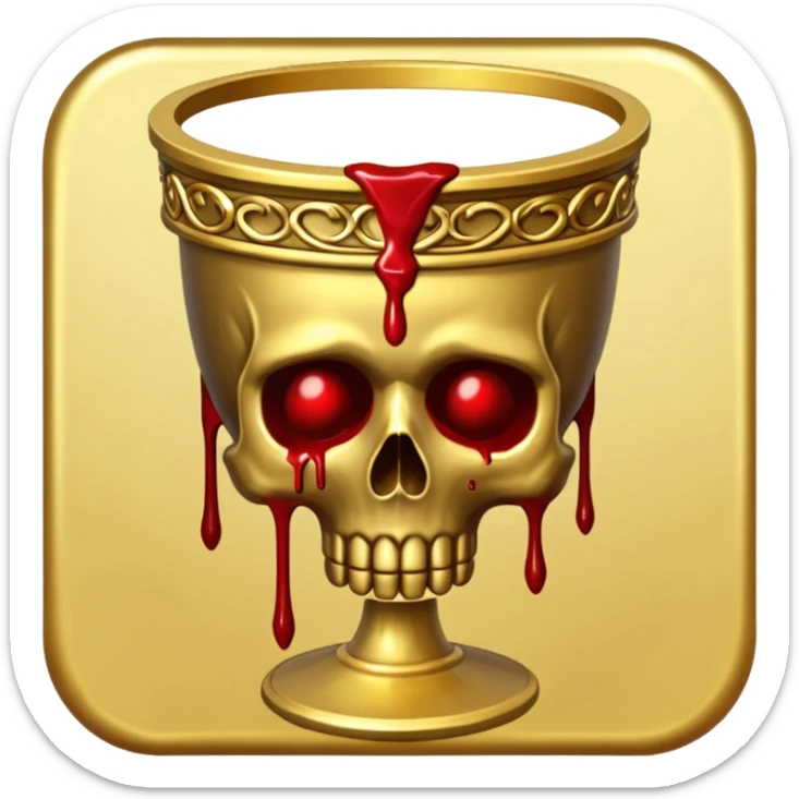 A creepy holy grail in the style of your bleeding skull art. sticker