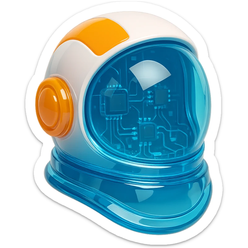 close-up of astronaut helmet sticker