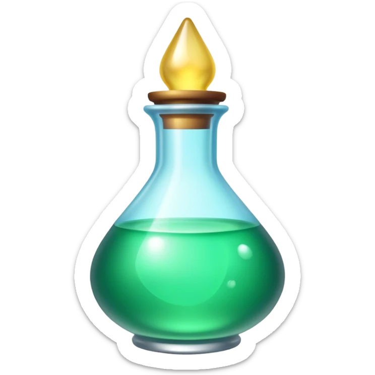 Clash of Clans aesthetic: Cinematic Playful 3D Isometric Health Potion Emoji, rendered in a 3D vector-style similar to standard emojis with minimal shading and bold, simplified shapes. A compact, distinct form with signature details, softly glowing with a fantasy RPG magic charm. Simplified yet unmistakably iconic, highly detailed and consistent, glowing with a soft radiance and high shine. Stylized with a touch of heroic grandeur and a soft glowing outline, capturing the essence of a beloved gaming relic with a friendly, playful manner! sticker