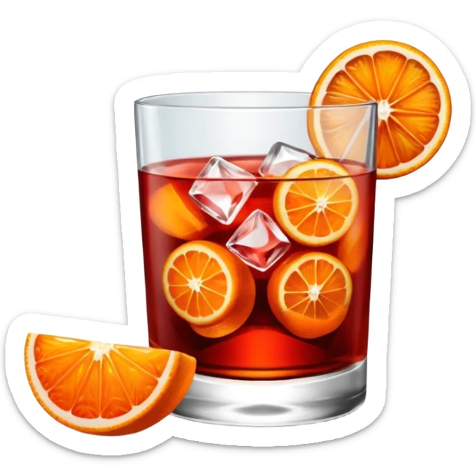 Mach mir einen Negroni Cocktail - wo nur eine Orangenscheibe im Glas zu sehen ist und kein Strohhalm  sticker