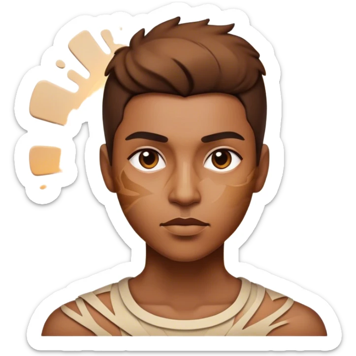 Cinematic Realistic Picasso Pop Culture Emoji, depicted with a creative, abstract representation inspired by the legendary artist rendered with bold textures and dynamic, artistic lighting. sticker