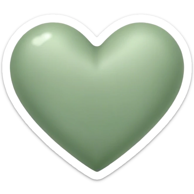 Sage green heart sticker